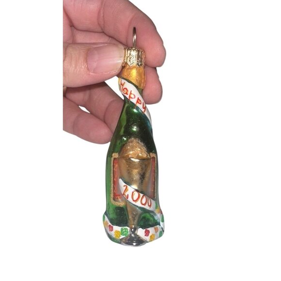 Vintage Christopher Radko 2000 CHEERS GEM Glass Christmas Ornament Millennium - Picture 1 of 4